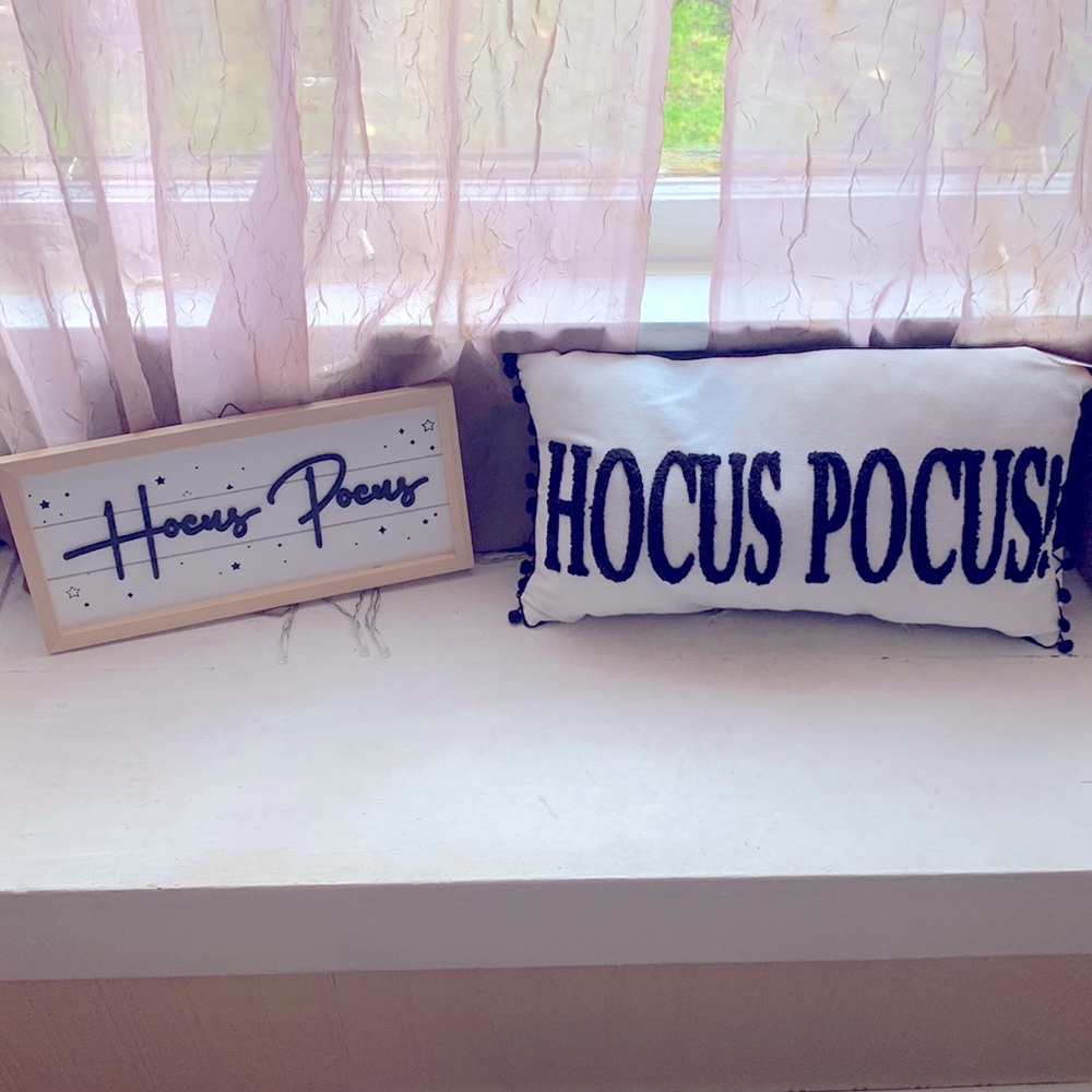 Hocus Pocus wall hanging and Hocus Pocus throw Pillow!